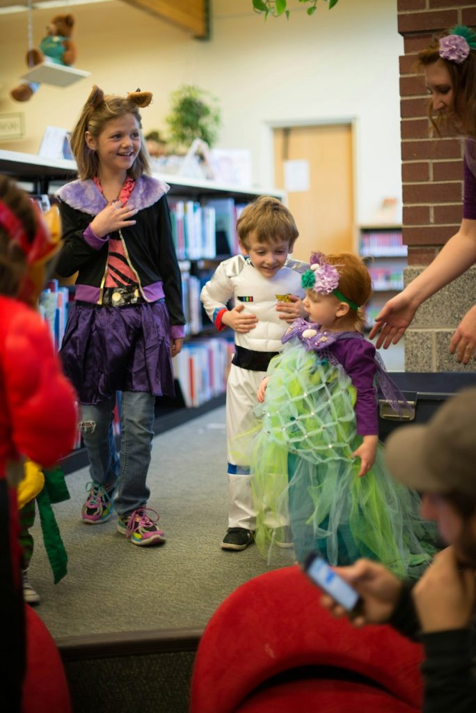 Library party. Halloween dress up. Kids playing
Books and more. 

https://www.instagram.com/AwCreativeUT/
https://www.awedcreative.com/
https://www.awcreativeut.com
#AwCreativeUT #awcreative #AdamWinger Adam Winger